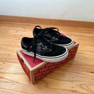 Toddler 12T Lace-up Vans, Black Suede